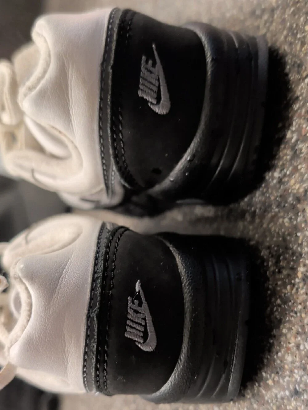Nike Kids White and Black Low-Top Sneakers with Black Swoosh